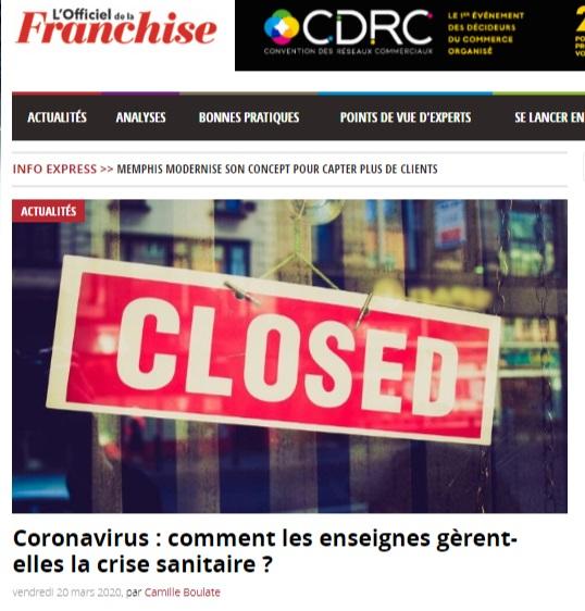 Article L'Officiel de la Franchise avec le témoignage de Plus que pro sur le Covid-19