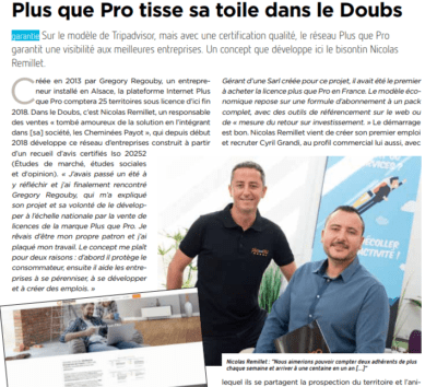article sur les licenciés de marque Plus que pro du Doubs