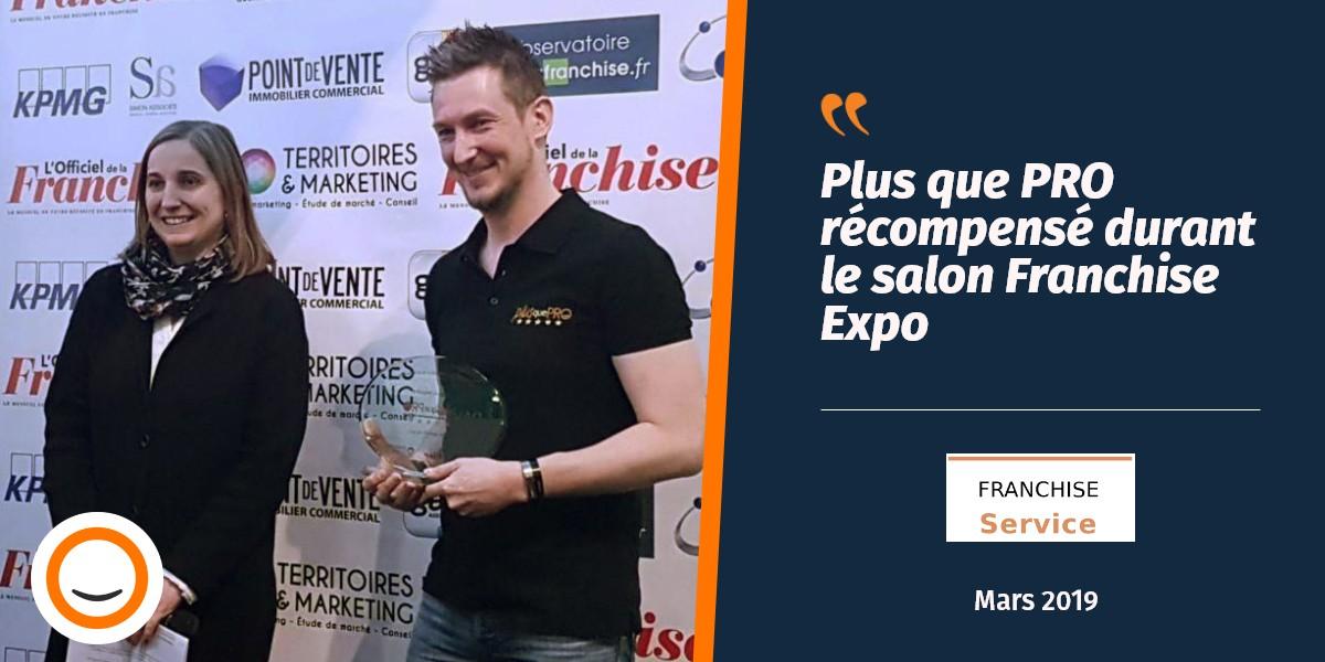 Plus que pro, franchiseur audacieux de l'année mis en avant dans Franchise Service